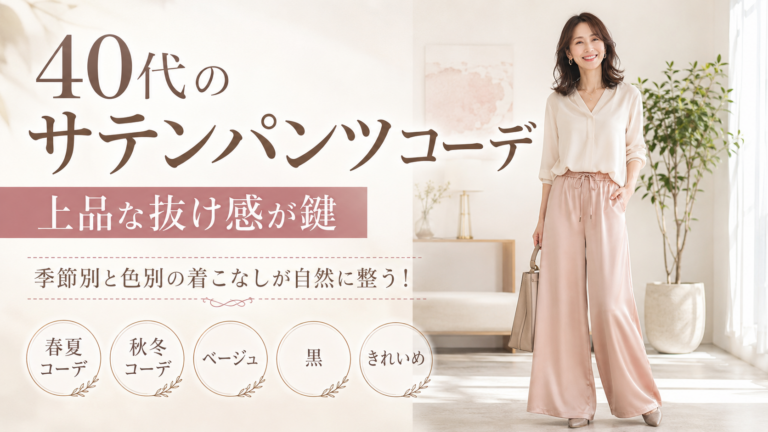 40代のサテンパンツコーデは上品な抜け感が鍵｜季節別と色別の着こなしが自然に整う！