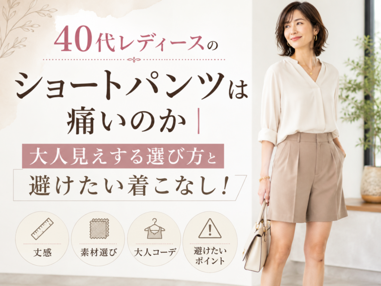 40代レディースのショートパンツは痛いのか｜大人見えする選び方と避けたい着こなし！